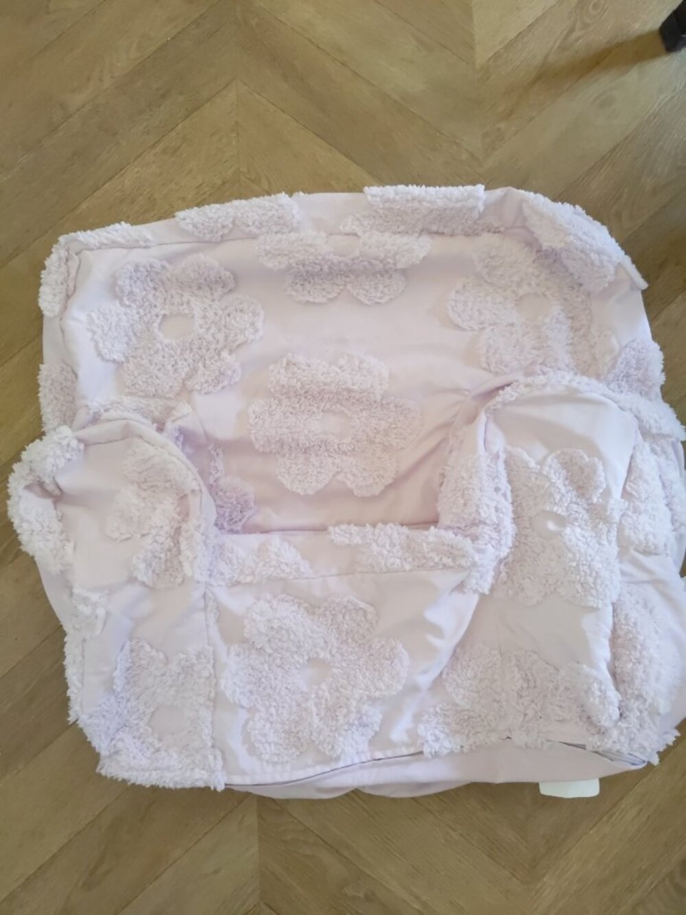 Pottery Barn Kids Anywhere Chair Lilac Jacquard Daisy Slipcover Mono Removed